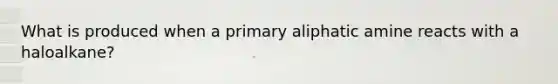 What is produced when a primary aliphatic amine reacts with a haloalkane?