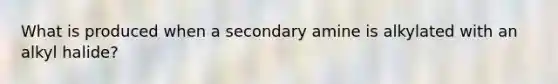 What is produced when a secondary amine is alkylated with an alkyl halide?