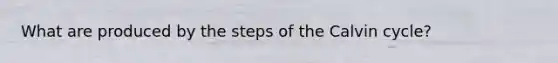 What are produced by the steps of the Calvin cycle?