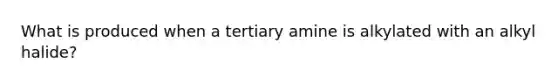 What is produced when a tertiary amine is alkylated with an alkyl halide?