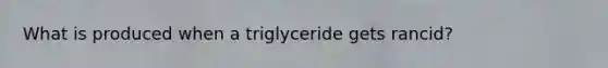 What is produced when a triglyceride gets rancid?