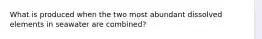 What is produced when the two most abundant dissolved elements in seawater are combined?