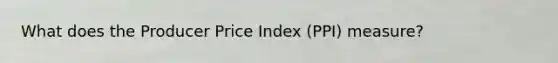 What does the Producer Price Index (PPI) measure?