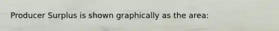 Producer Surplus is shown graphically as the area: