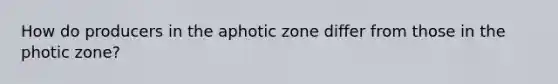 How do producers in the aphotic zone differ from those in the photic zone?