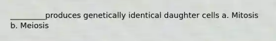 _________produces genetically identical daughter cells a. Mitosis b. Meiosis