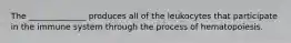 The ______________ produces all of the leukocytes that participate in the immune system through the process of hematopoiesis.