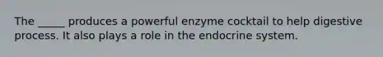 The _____ produces a powerful enzyme cocktail to help digestive process. It also plays a role in the endocrine system.