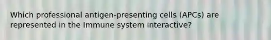 Which professional antigen-presenting cells (APCs) are represented in the Immune system interactive?