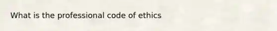 What is the professional code of ethics