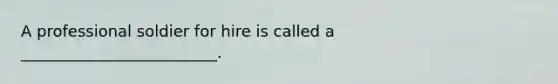 A professional soldier for hire is called a _________________________.