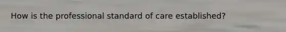 How is the professional standard of care established?