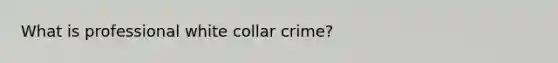 What is professional white collar crime?