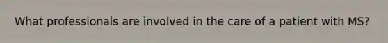 What professionals are involved in the care of a patient with MS?