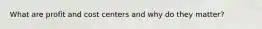 What are profit and cost centers and why do they matter?