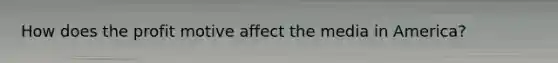 How does the profit motive affect the media in America?