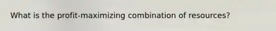 What is the profit-maximizing combination of resources?