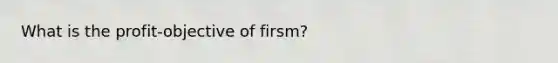 What is the profit-objective of firsm?