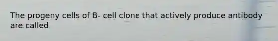 The progeny cells of B- cell clone that actively produce antibody are called