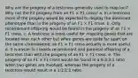 Why are the progeny of a testcross generally used to map loci? Why not the F2 progeny from an F1 × F1 cross? a. In a testcross more of the progeny would be expected to display the dominant phenotype than in the progeny of an F1 × F1 cross. b. Only recombinant offspring would be found in the progeny of an F1 × F1 cross. c. A testcross is more useful for mapping genes that are located near each other but when genes are quite far apart on the same chromosome, an F1 × F1 cross actually is more useful. d. It is easier to classify recombinant and parental offspring of a testcross than with the progeny of an F1 × F1 cross. e. The progeny of an F1 × F1 cross would be found in a 9:3:3:1 ratio when two genes are involved, whereas the progeny of a testcross would result in a 1:1:1:1 ratio.