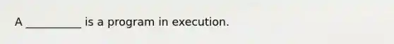 A __________ is a program in execution.