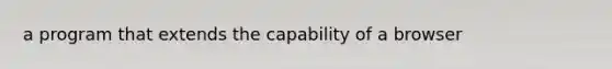 a program that extends the capability of a browser