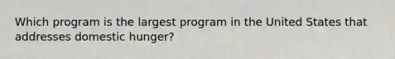 Which program is the largest program in the United States that addresses domestic hunger?