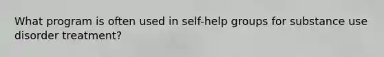 What program is often used in self-help groups for substance use disorder treatment?