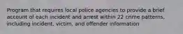 Program that requires local police agencies to provide a brief account of each incident and arrest within 22 crime patterns, including incident, victim, and offender information