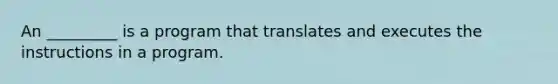 An _________ is a program that translates and executes the instructions in a program.