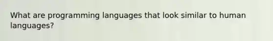 What are programming languages that look similar to human languages?