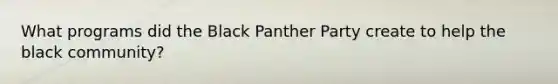 What programs did the Black Panther Party create to help the black community?