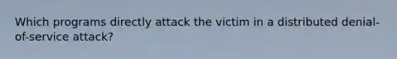 Which programs directly attack the victim in a distributed denial-of-service attack?