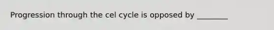 Progression through the cel cycle is opposed by ________