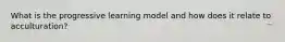 What is the progressive learning model and how does it relate to acculturation?