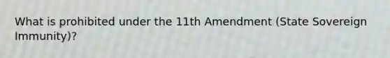 What is prohibited under the 11th Amendment (State Sovereign Immunity)?