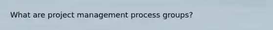 What are project management process groups?