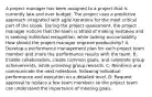 A project manager has been assigned to a project that is currently late and over budget. The project uses a predictive approach integrated with agile iterations for the most critical part of the scope. During the project assessment, the project manager notices that the team is afraid of making mistakes and is seeking individual recognition, while lacking accountability. How should the project manager improve productivity? A: Develop a performance management plan for each project team member and share the performance results with the team. B: Enable collaboration, create common goals, and celebrate group achievements, while providing group rewards. C: Reinforce and communicate the next milestone, following individual performance and execution on a detailed level. D: Request approval to replace a few team members so the project team can understand the importance of meeting goals.