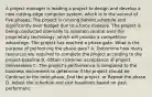 A project manager is leading a project to design and develop a new cutting-edge computer system, which is in the second of five phases. The project is running behind schedule and significantly over budget due to a force majeure. The project is being conducted internally to maintain control over the proprietary technology, which will provide a competitive advantage. The project has reached a phase gate. What is the purpose of performing the phase gate? A. Determine how many resources are required to complete the project according to the project baseline B. Obtain customer acceptance of project deliverables C. The project's performance is compared to the business documents to determine if the project should be Continue to the next phase, End the project. or Repeat the phase D. Adjust the schedule and cost baselines based on past performanc