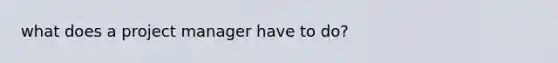what does a project manager have to do?