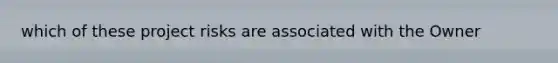 which of these project risks are associated with the Owner