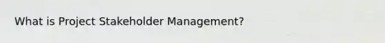 What is Project Stakeholder Management?