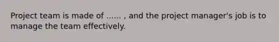 Project team is made of ...... , and the project manager's job is to manage the team effectively.