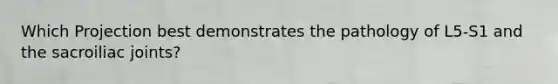 Which Projection best demonstrates the pathology of L5-S1 and the sacroiliac joints?