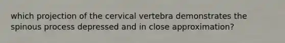 which projection of the cervical vertebra demonstrates the spinous process depressed and in close approximation?