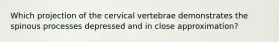 Which projection of the cervical vertebrae demonstrates the spinous processes depressed and in close approximation?