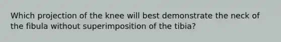 Which projection of the knee will best demonstrate the neck of the fibula without superimposition of the tibia?