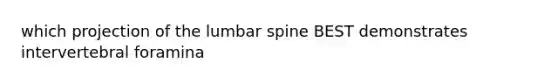 which projection of the lumbar spine BEST demonstrates intervertebral foramina