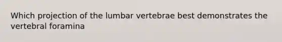 Which projection of the lumbar vertebrae best demonstrates the vertebral foramina