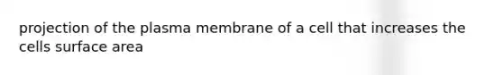 projection of the plasma membrane of a cell that increases the cells surface area